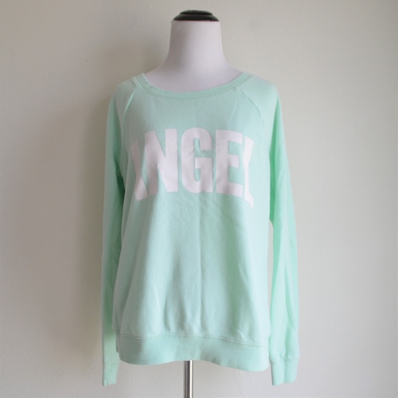 Victoria's Secret Sweaters - Victoria's Secret Angel Sweatshirt – Mint Green